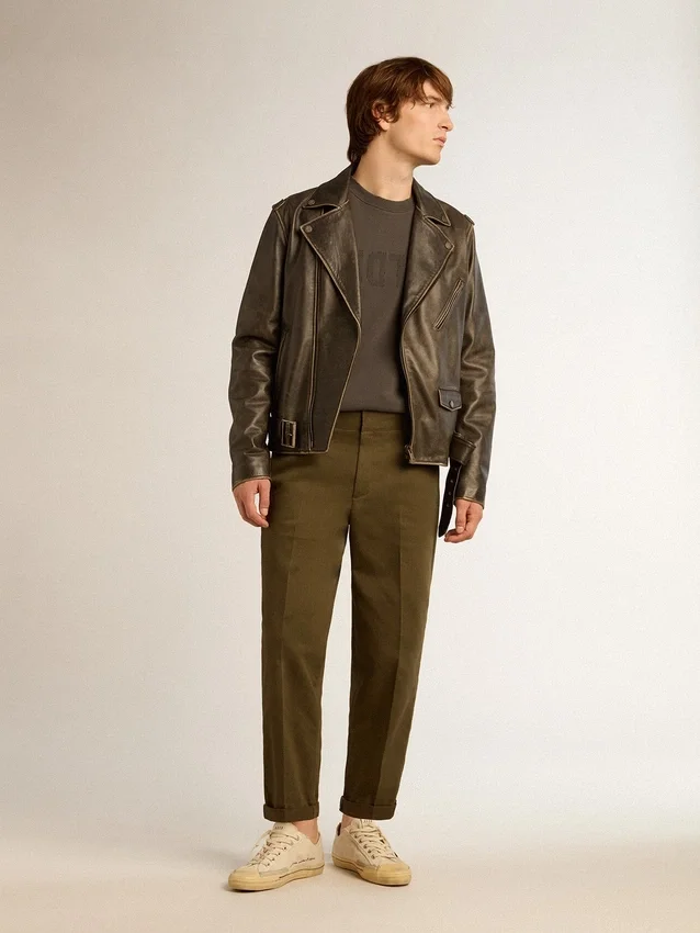 Chinos in Militärgrün aus der Golden Collection