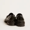 Chunky-Loafer für Damen aus schwarzem Leder mit Nieten