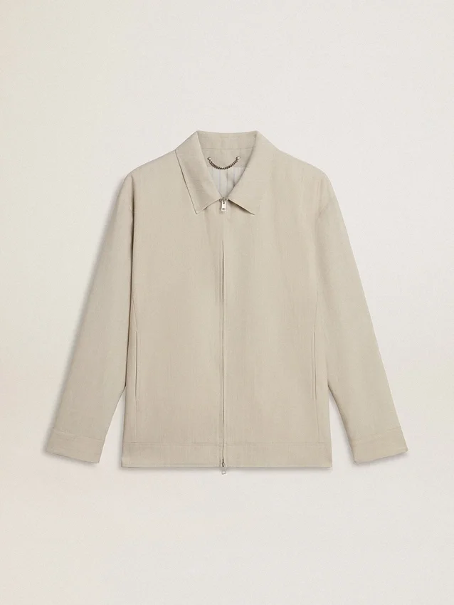 Coach-Jacke für Herren aus einer Wollmischung in Khaki