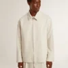 Coach-Jacke für Herren aus einer Wollmischung in Khaki