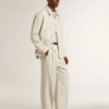 Coach-Jacke für Herren aus einer Wollmischung in Khaki