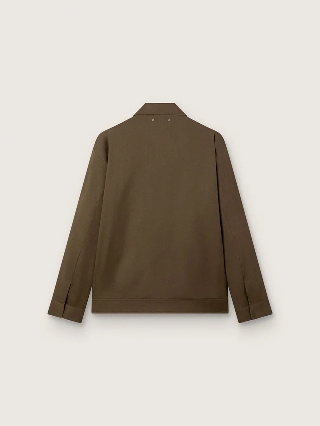 Coach-Jacke für Herren aus Wollgabardine mit Stickerei