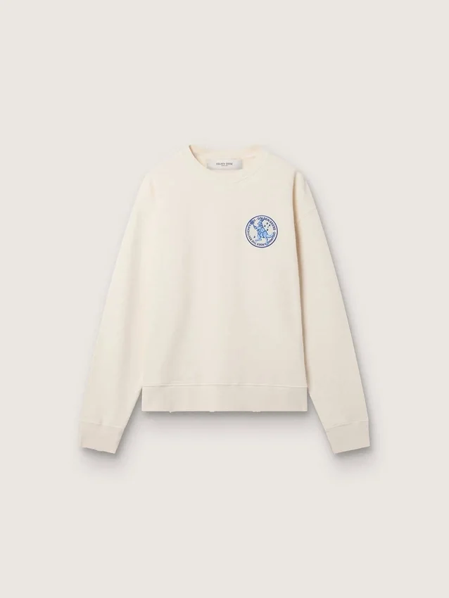 Cremefarbenes LTD-Sweatshirt mit gesticktem Aufnäher