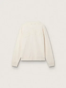 Cremefarbenes LTD-Sweatshirt mit gesticktem Aufnäher