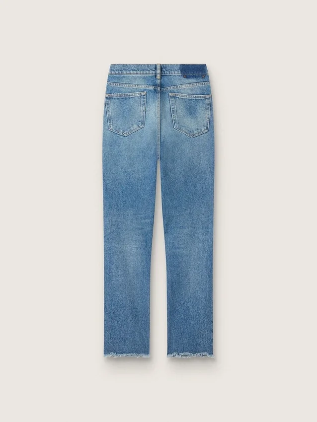 Cropped-Flared-Jeans für Damen mit mittlerer Waschung