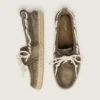 Cruise-Espadrilles für Herren aus militärgrünem Canvas mit weissen Wanderschnürsenkeln