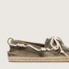 Cruise-Espadrilles für Herren aus militärgrünem Canvas mit weissen Wanderschnürsenkeln