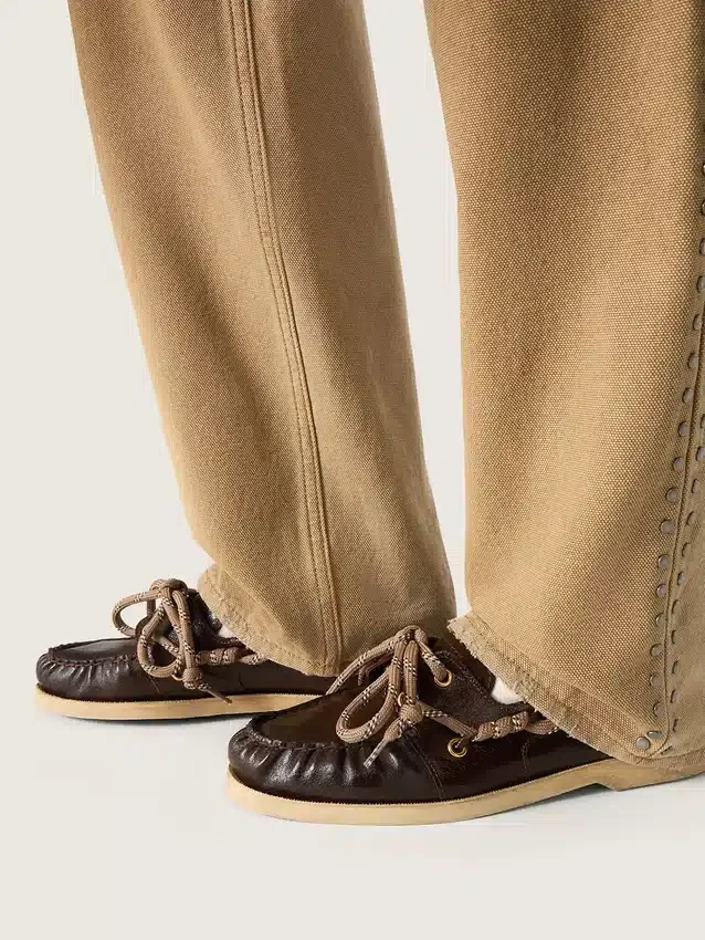 Cruise-Loafer für Damen aus glänzendem dunkelbraunem Leder