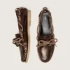 Cruise-Loafer für Damen aus glänzendem dunkelbraunem Leder