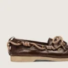 Cruise-Loafer für Damen aus glänzendem dunkelbraunem Leder