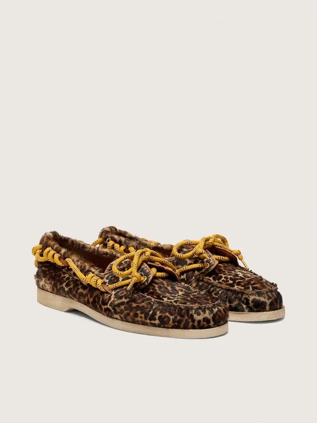 Cruise-Loafer für Damen aus Ponyleder mit Leopardenmuster