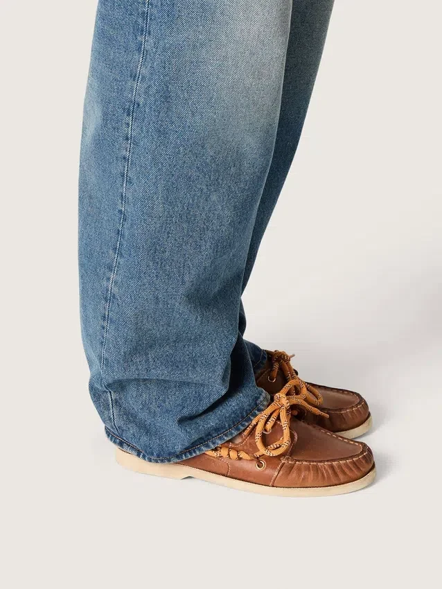 Cruise-Loafer für Damen aus tabakfarbenem Leder