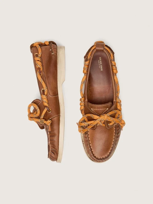 Cruise-Loafer für Damen aus tabakfarbenem Leder