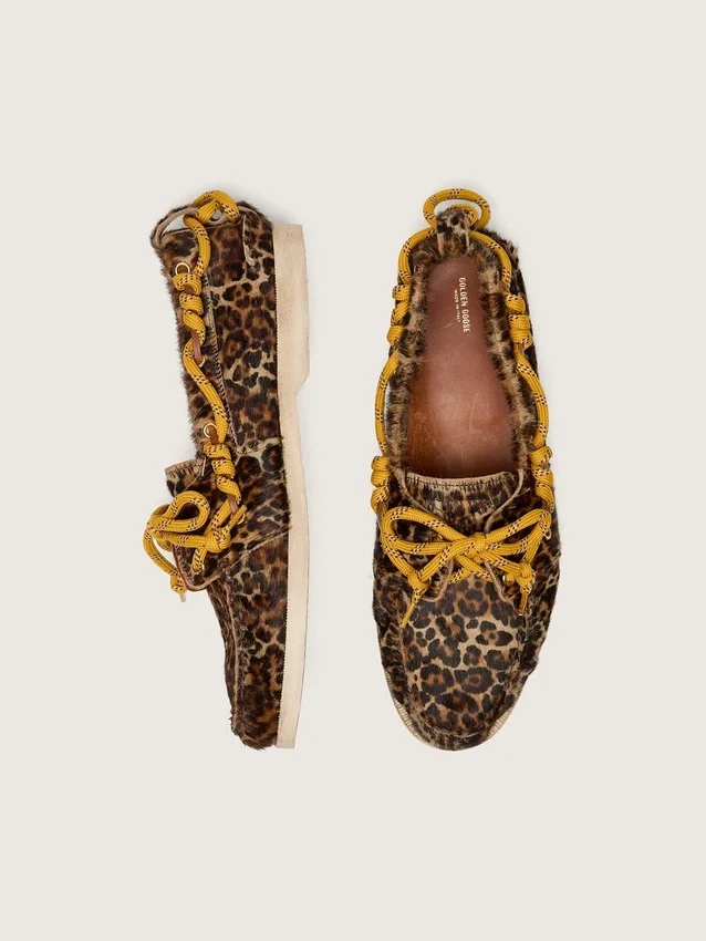 Cruise-Loafer für Herren aus Ponyleder mit Leopardenmuster