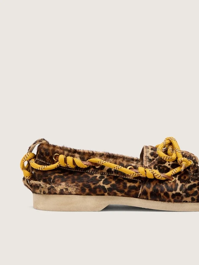 Cruise-Loafer für Herren aus Ponyleder mit Leopardenmuster