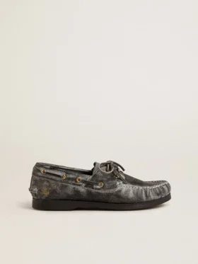 Cruise Teen Loafer aus schwarzem Leder mit Distressed-Effekt