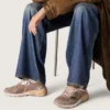 Dad-Star für Damen aus lila Wildleder und Mesh mit laminiertem Lederstern und Fersenlasche