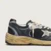 Dad-Star für Damen aus schwarzem und silbernem Mesh und Nappa mit eisgrauem Stern
