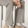 Dad-Star für Damen aus taubengrauem Wildleder und silbernem Mesh mit weissem Lederstern und Fersenlasche aus Wildleder