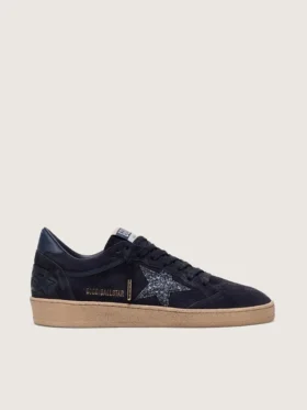 Damen-Ball Star aus dunkelblauem Wildleder mit dunkelblauem Glitzerstern