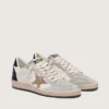 Damen-Ball Star aus Nappa und Wildleder mit Glitzerstern und schwarzer Fersenlasche