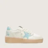 Damen-Ball Star aus weissem Leder mit hellblauem Stern