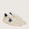 Damen-Ball Star LTD aus grauem Wildleder mit blauem Stern und cremefarbenen Häkel-Einsätzen