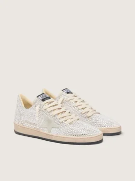 Damen-Ball Star mit Swarovski-Kristallen und grauem Wildlederstern