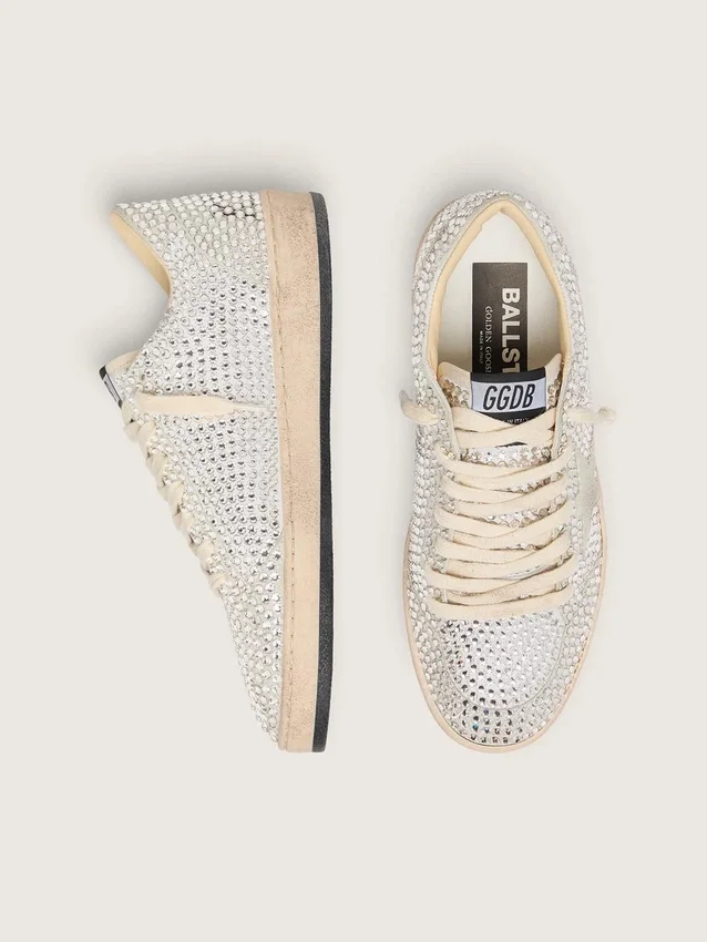 Damen-Ball Star mit Swarovski-Kristallen und grauem Wildlederstern