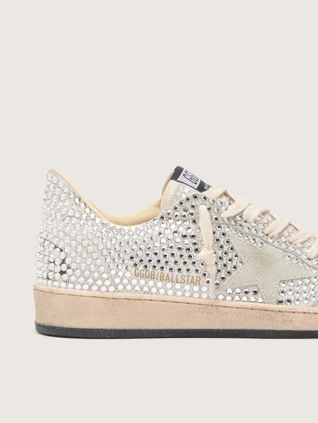 Damen-Ball Star mit Swarovski-Kristallen und grauem Wildlederstern
