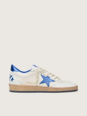 Damen-Ball Star-Wishes aus weissem Nappaleder mit leuchtend blauem Stern und Fersenlasche