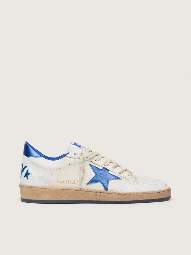 Damen-Ball Star-Wishes aus weissem Nappaleder mit leuchtend blauem Stern und Fersenlasche