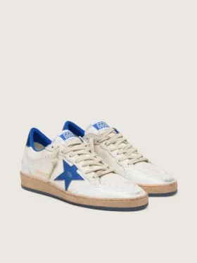 Damen-Ball Star-Wishes aus weissem Nappaleder mit leuchtend blauem Stern und Fersenlasche