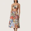 Damen-Baumwoll-Top mit mehrfarbigem Print