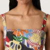 Damen-Baumwoll-Top mit mehrfarbigem Print