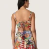 Damen-Baumwoll-Top mit mehrfarbigem Print