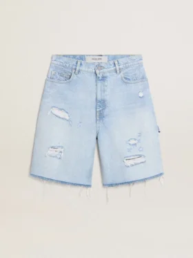 Damen-Bermudashorts aus Denim im Used-Look