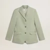 Damen-Blazer aus salbeigrüner Wolle