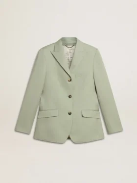 Damen-Blazer aus salbeigrüner Wolle