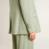 Damen-Blazer aus salbeigrüner Wolle