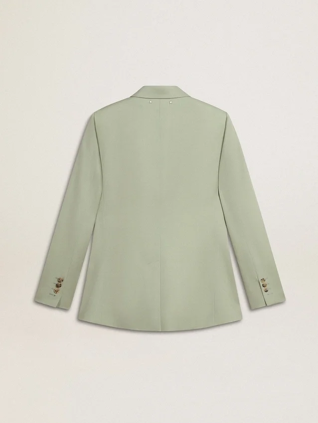 Damen-Blazer aus salbeigrüner Wolle