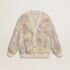 Damen-Cardigan mit Blumenprint und Stickerei