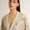 Damen-Cardigan mit Blumenprint und Stickerei