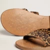 Damen-Flachsandalen «Margaret» aus Ponyfell mit Leopardenmuster