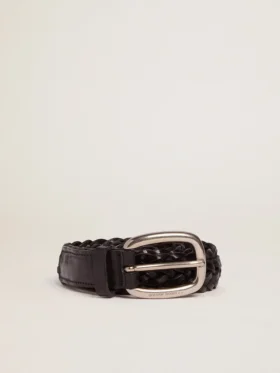Damen-Gürtel aus schwarzem Leder