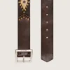 Damen-Gürtel «Sierra» aus Mahagoni-Leder mit Ziernieten