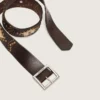 Damen-Gürtel «Sierra» aus Mahagoni-Leder mit Ziernieten