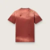 Damen-Hemd aus rostfarbenem Baumwolljersey mit Blumenprint