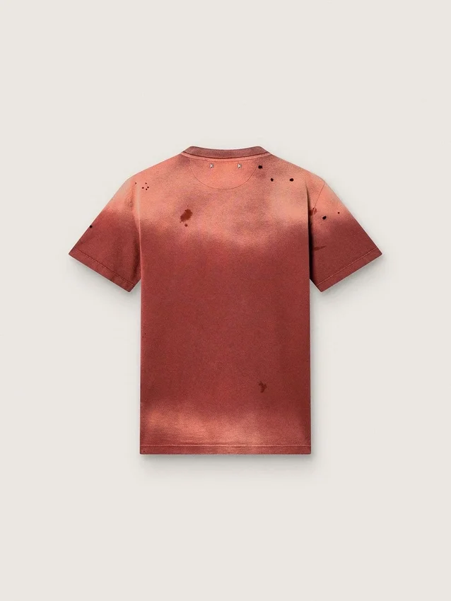 Damen-Hemd aus rostfarbenem Baumwolljersey mit Blumenprint