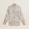 Damen-Hemd mit mehrfarbigem Blumen-Paillettenprint